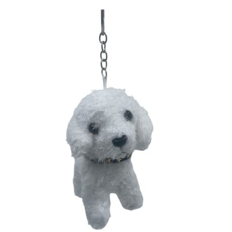 Peluş Beyaz Köpek Anahtarlık