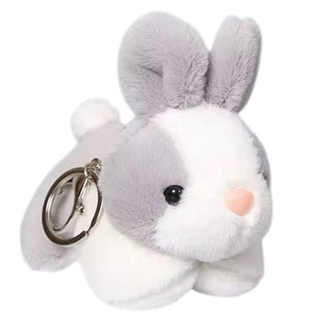 Peluş Gri Oturan Tavşan Anahtarlık