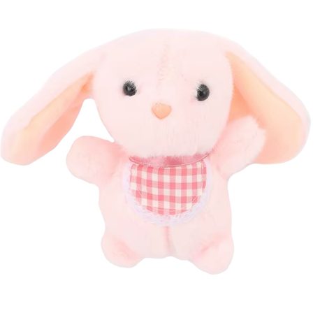 Peluş Önlüklü Pembe Renk Tavşan Anahtarlık