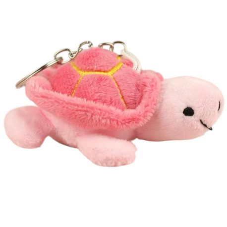 Peluş Pembe Renk Kaplumbağa Anahtarlık
