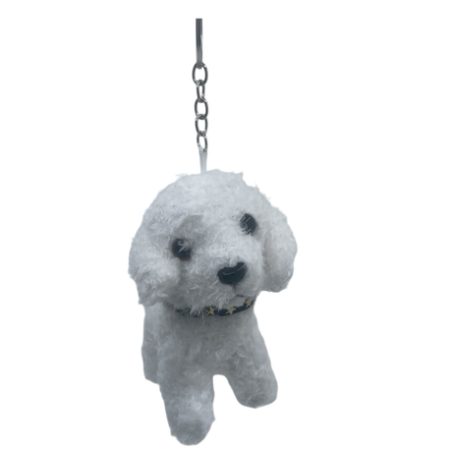 Peluş Beyaz Köpek Anahtarlık